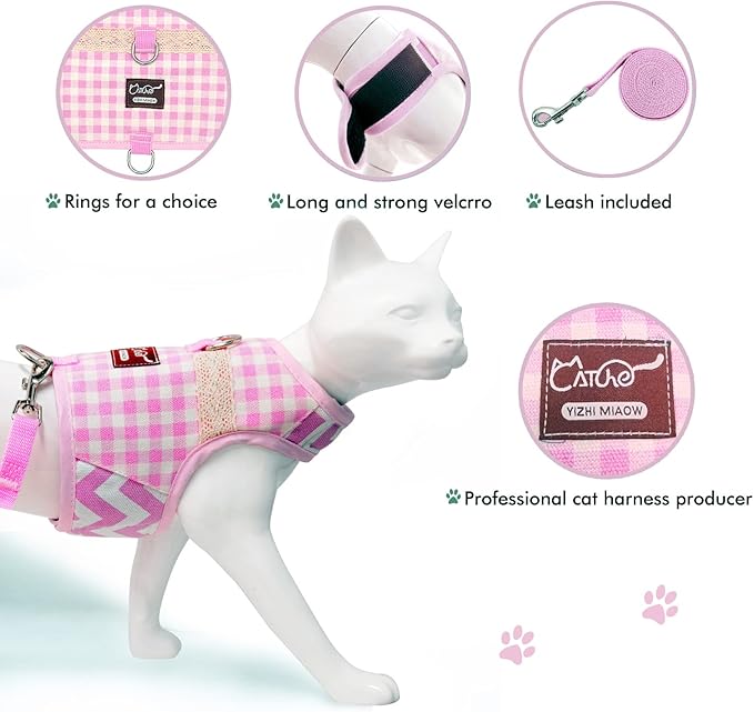 Cat Harness and Leash for Walking Escape Proof, Adjustable Cat Vest Harness - Image 5
