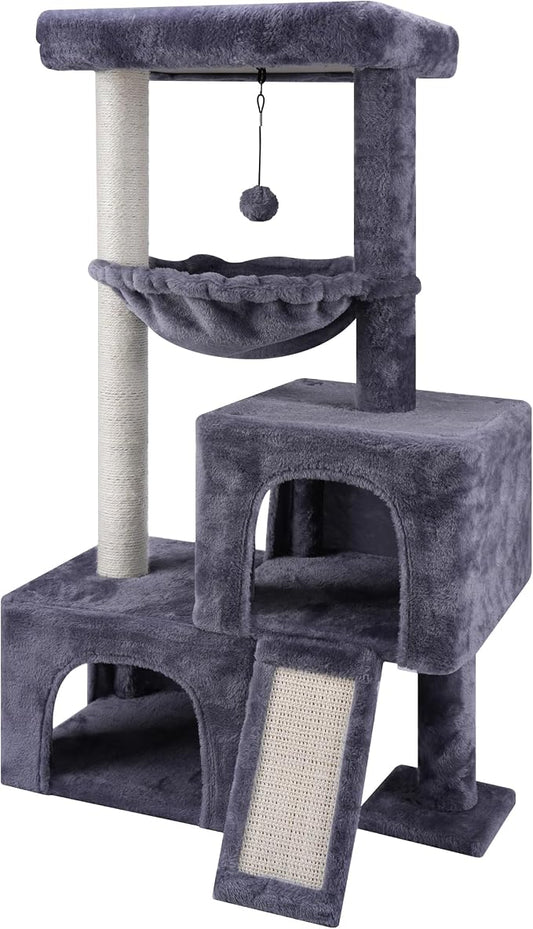 37.4" Cat Tree Tower with Twin Cat Condos by AIWIKIDE