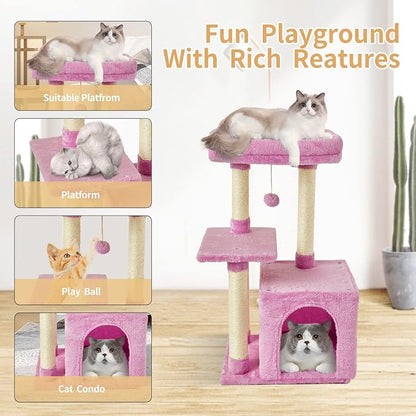 FISH&NAP Cute Cat Tree Kitten Cat Tower - Image 3