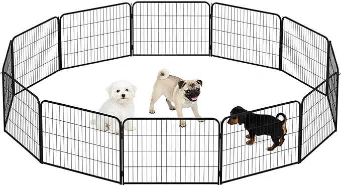BestPet Dog Playpen 24 Inch 12 Panels Heavy Duty Metal Pet Exercise Pen Without by BestPet