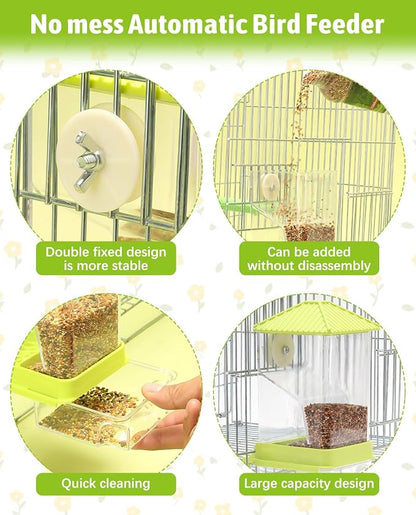 Hamiledyi Automatic Bird Feeder No Mess Bird Cage Feeder Seed Food Container - Image 4