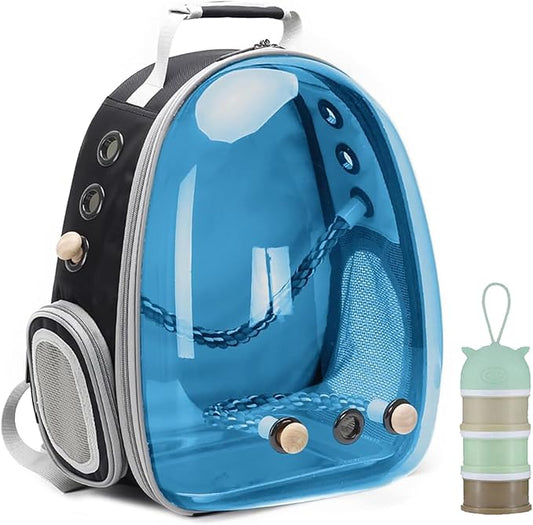 Bird Traval Carrier Cage, Polarized Tinted Blue Space Capsule Astronaut by halinfer