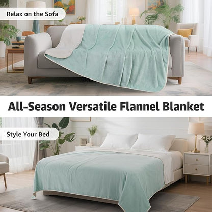 LOOBANI Waterproof Blanket for Bed: Reversible Soft Flannel Twin Bed Blanket - Image 8