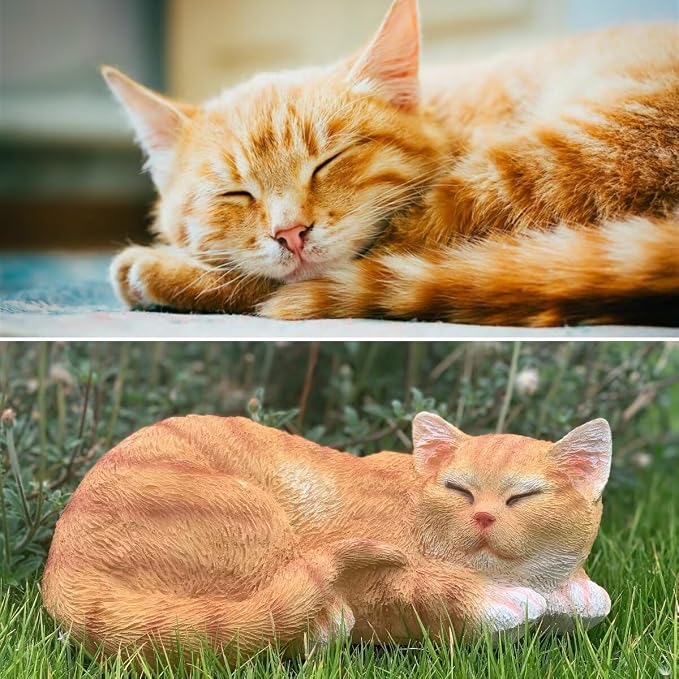 Garden Decor Cat Statue Outdoor Statue, Cat Figurines Garden Statues & - Image 6