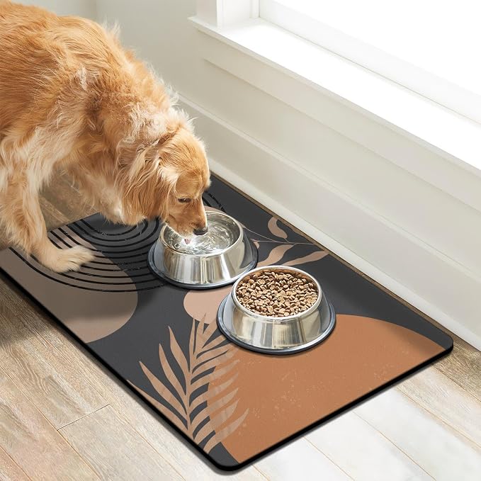 Dog Food Mats for Floors Super Absorbent, Pet Cat Food Mat - Image 2