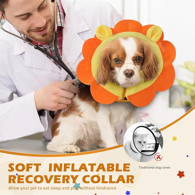 IEUUMLER Inflatable Recovery Dog Collar, Protective Donut Cone, Adjustable Soft - Image 5