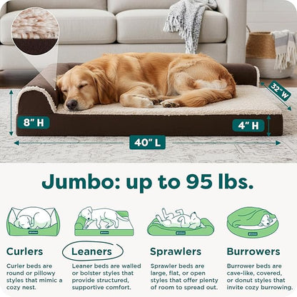 FurHaven Orthopedic Dog Bed for Large Dogs, L-Shaped Chaise Mattress - Image 3