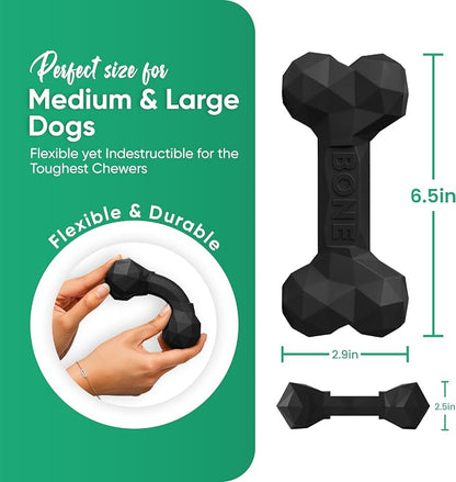 Natural Rubber Dog Chew Bone – Treat-Dispensing, Tough & Indestructible Chew - Image 2