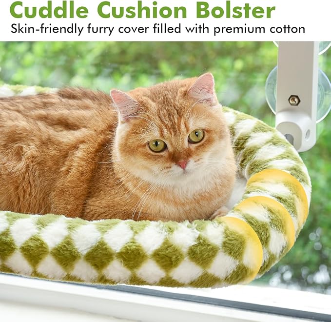 Cat Window Perch with Bolster, Cordless Foldable Cat Window Hammock with Strong - Image 2