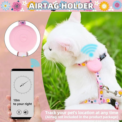 PUPTECK Adjustable Cat Harness and Leash Set Escape Proof Kitten Strap Collar - Image 3