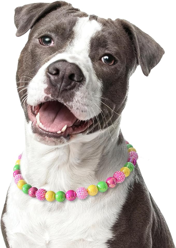Beaded Dog Necklace Collar, Adjustable Jewelry-Inspired Design by JOGIA