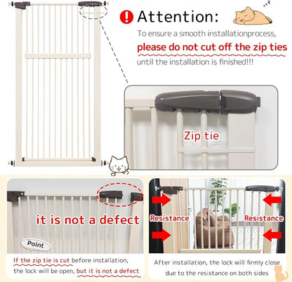 Lumizone Extra Tall Pet Gate 55.12" High Pressure Mounted 34.06"-38.38" Extra - Image 9