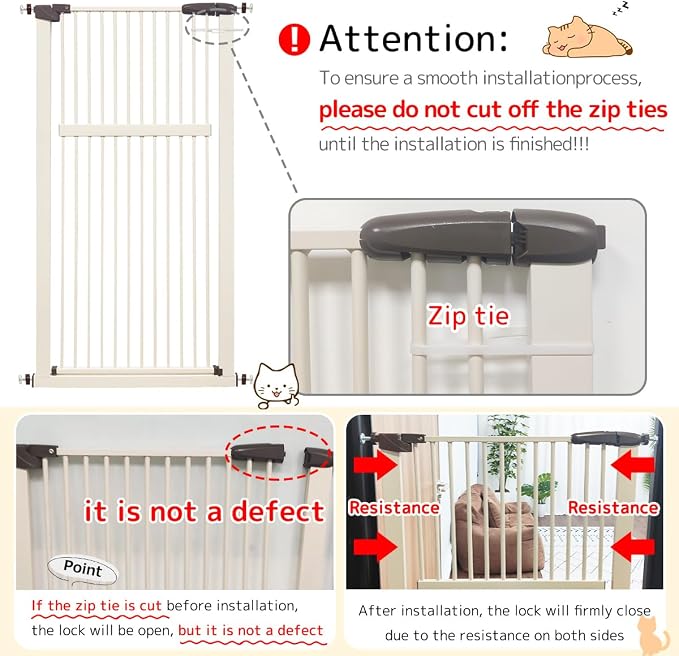 Lumizone Extra Tall Pet Gate 55.12" High Pressure Mounted 46.65"-50.78" Extra - Image 9