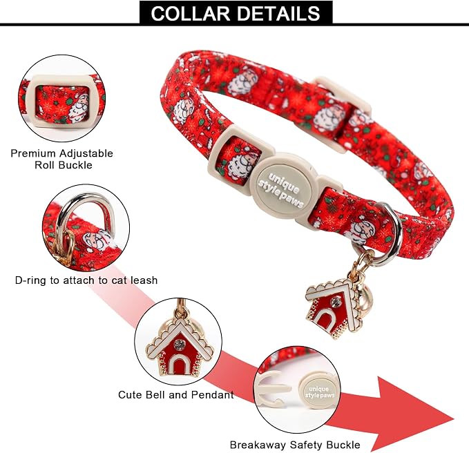 Unique style paws 2 Pack Christmas Kitten Collar Breakaway - Image 2