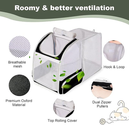halinfer Backpack to Carry Cat and Small Puppy up to 16 Pounds, Breathable Pet - Image 4