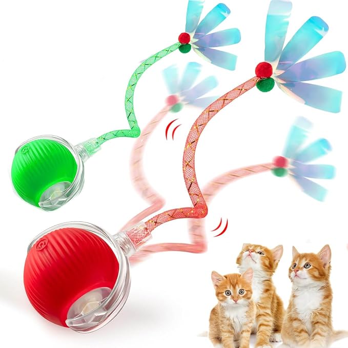 2 PCS Interactive Cat Toy Rolling Ball by JinRui-T