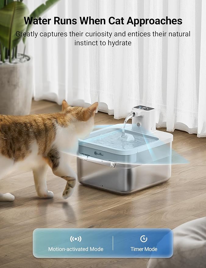 DownyPaws Battery Operated Cat Water Fountain, 84oz/2.5L Fursink Wireless Pet - Image 3