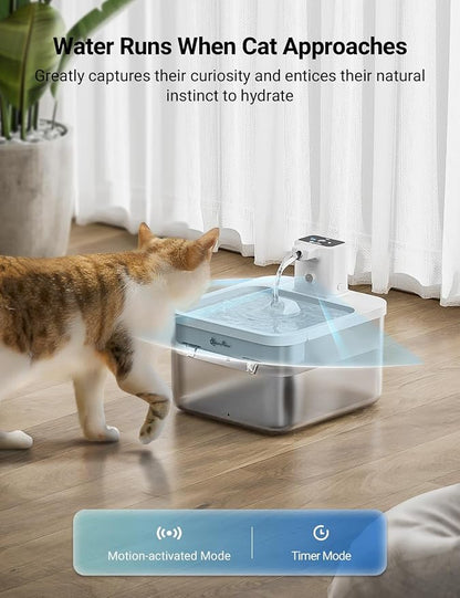 DownyPaws Battery Operated Cat Water Fountain, 84oz/2.5L Fursink Wireless Pet - Image 3