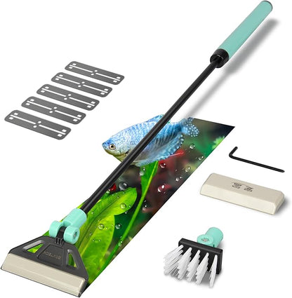 UPETTOOLS Algae Scraper for Glass Aquariums, 2 in 1 Adjustable Algae Scraper by UPETTOOLS