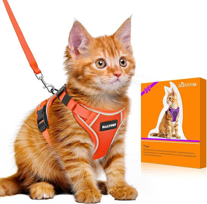 Halypet Cat Harness and Leash Set Escape Proof Adjustable Cat Leash Comfortable by DOMoreWithYourPet