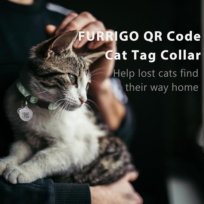 Cat Collar Breakaway with QR Code Name Tag, Reflective Kitten Collars with Bell - Image 8