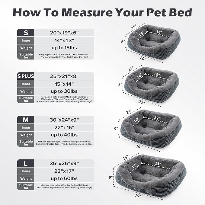 INVENHO Dog Beds for Small Medium Dogs Washable, Calming Orthopedic Warming - Image 5