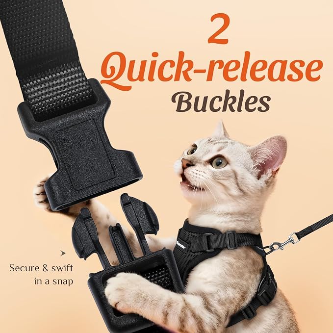 Dooradar Cat Harness and Leash Set, Escape Proof Safe Adjustable Kitten Vest - Image 4