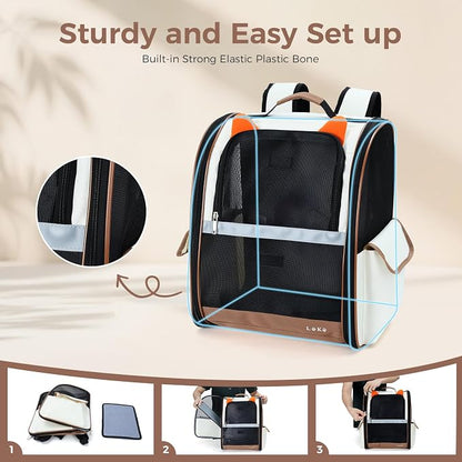 Lekereise Ventilated Dog Backpack Carriers, Cat Carrier Backpacks - Image 6