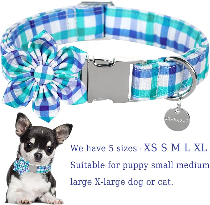 Dog Collar with Flower, Comfortable Durable Cotton Flower Collar - Image 2