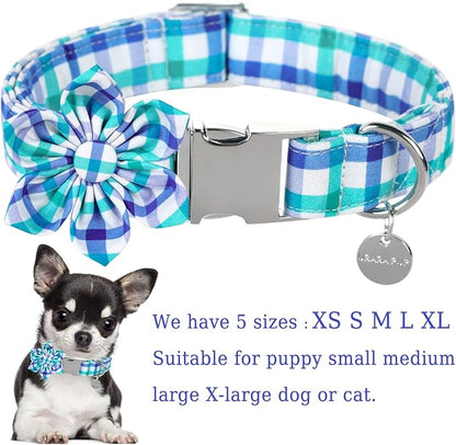 Dog Collar with Flower, Comfortable Durable Cotton Flower Collar - Image 2
