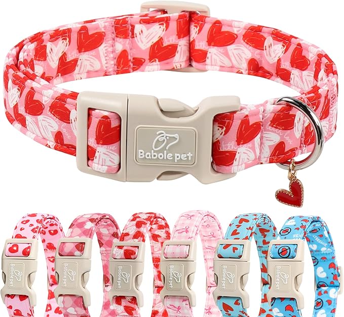 Valentines Dog Collar for Medium Dogs by Babolepet