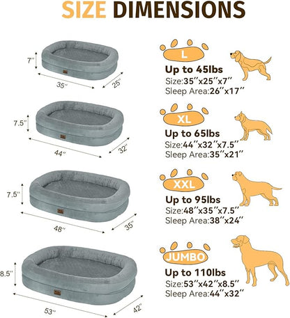 Orthopedic Waterproof Large Dog Bed: Memory Foam Washable Dog Bed - Image 2
