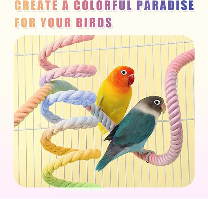 3PCS Parrot Perch, Soft Rope Bird Perches - Image 6