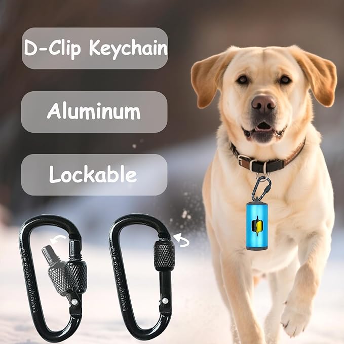 Metal Dog Poop Bag Holder 2-Pack w/Leash Clip|Durable Scratch-Resistant - Image 3