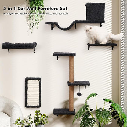5-in-1 Cat Wall Shelves, Perch & Lounge - Image 9