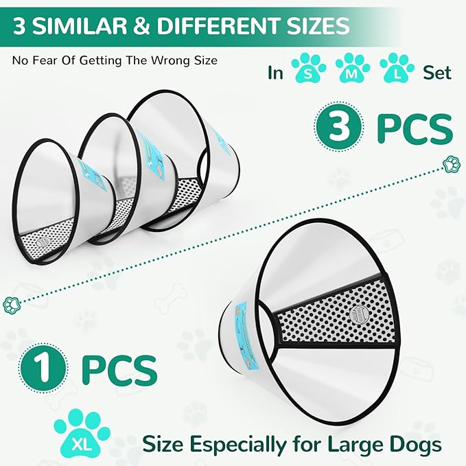 GLADOG Soft Dog Cone Collar, Dog Recovery Collar, Adjustable E-Collar - Image 2