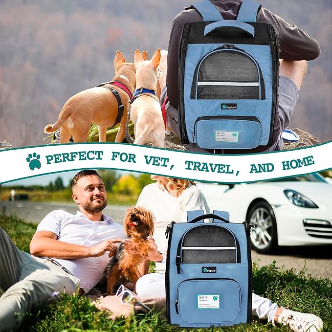 PetAmi Dog Backpack Carrier for Small Large Cat, Ventilated Pet Hiking Backpack - Image 7
