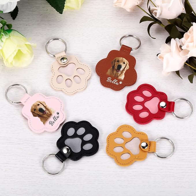 Custom Leather Pet Fur Keychain – Personalized Memorial Keepsake Keyring - Image 7