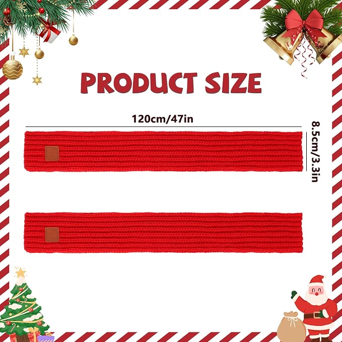 BWOGUE 2-Piece Knitted Dog Christmas Scarf & Bandana - Image 2