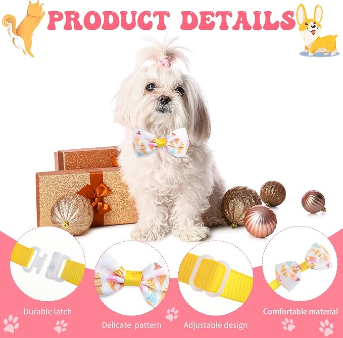 Reginary 100 Pieces Dog Bow Tie Collar Set Include 40 Dog Neckties, and 30 - Image 3