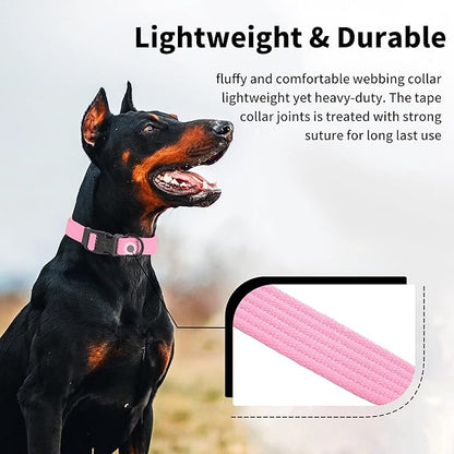 lynxking Dog Collar Soft Padded Breathable Cotton Solid Color Strong Adjustable - Image 2