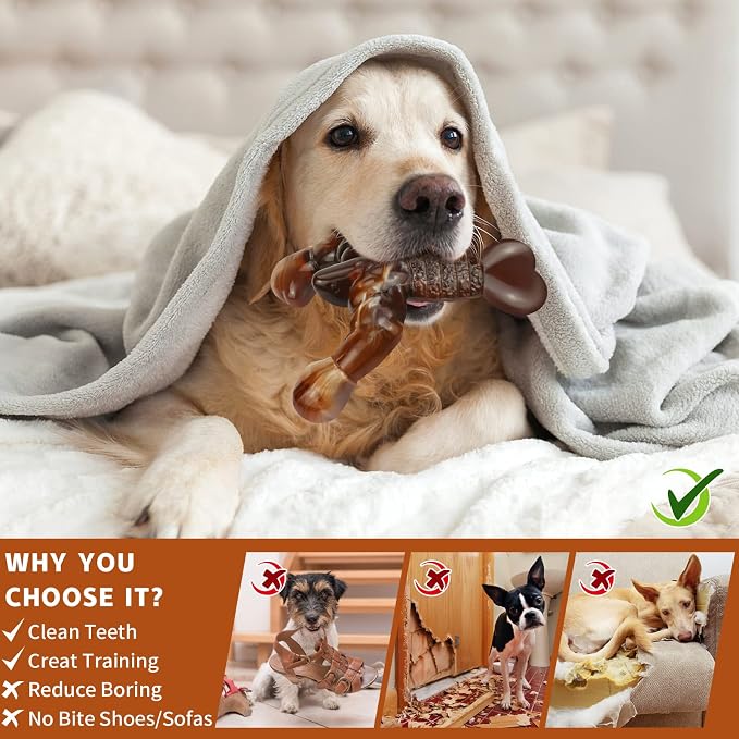 Dog Chew Toys for Aggressive Chewers Almost Indestructible Dog Toys, Bacon - Image 6
