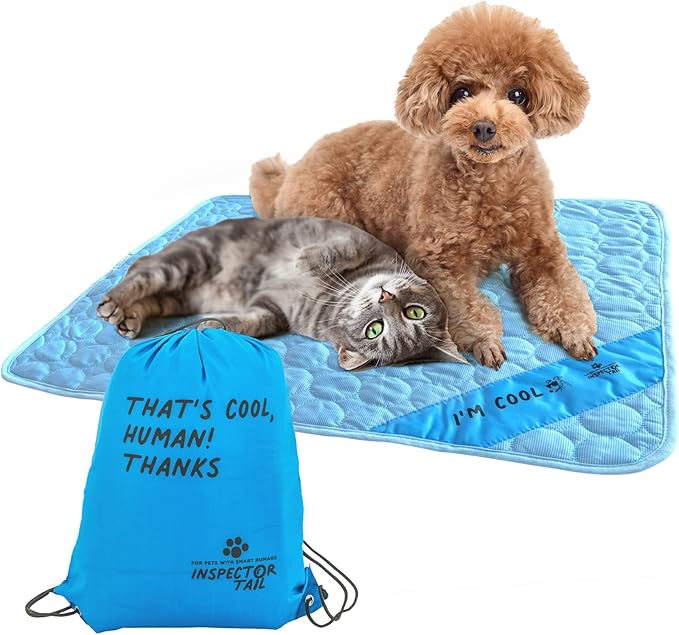 INSPECTOR TAIL Self Cooling & Traveling Mat + Free String Bag Pack/Washable & by InspectorTail