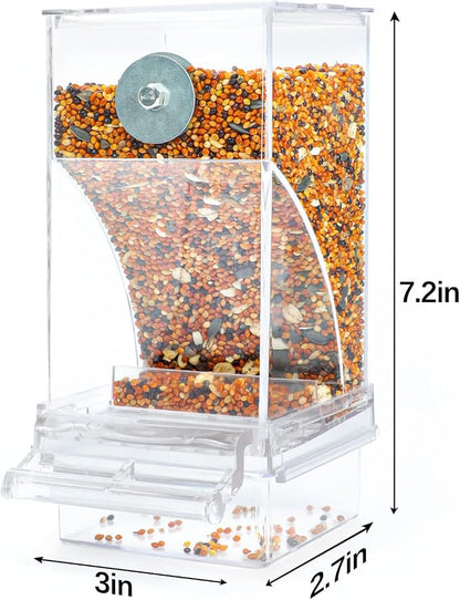 Rypet 2 Pack No Mess Automatic Bird Feeder Transparent Food Container Cage - Image 2