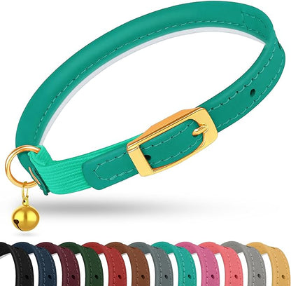 OOPSDOGGY Rolled Leather Cat Collar by OOPSDOGGY