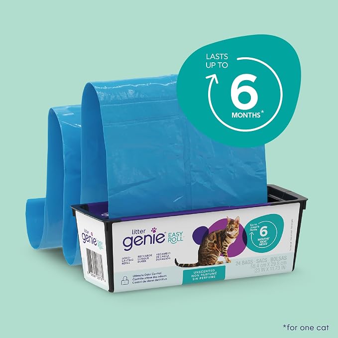 Litter Genie Easy Roll Cat Litter Disposal Pail | Odour Control, Refill Bags & - Image 8