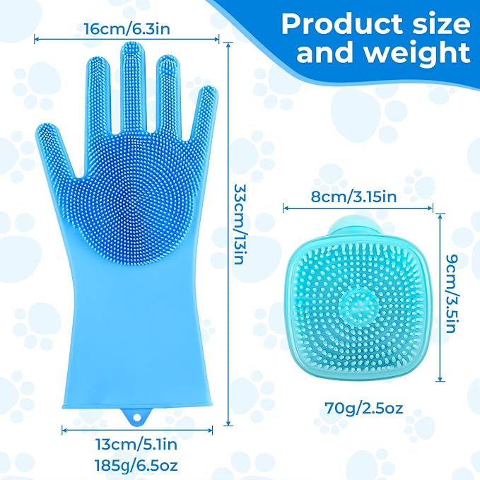 2PCS Dog Washing Gloves and Dog Shampoo Brush, Dog Bath Brush That can add Dog - Image 8