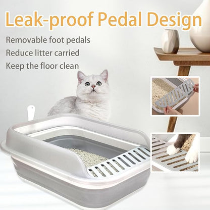 Collapsible Kitten Litter Box, Open High Sided Cat Potty Pan - Image 7