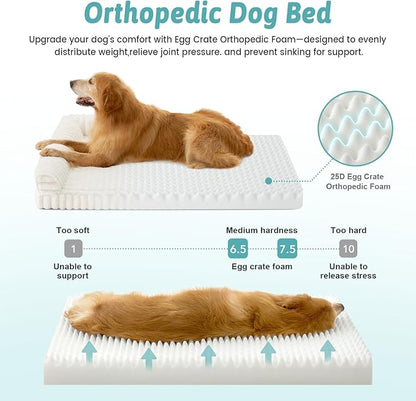 Cute Dog Bed, Faux Rabbit Fur Orthopedic Foam Dog Bed - Image 4