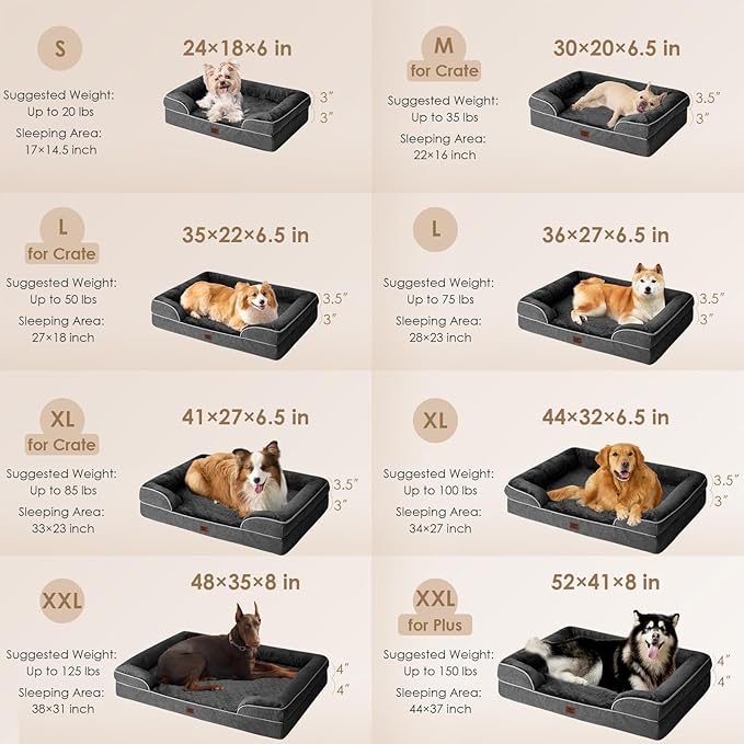 EHEYCIGA Orthopedic Dog Bed for Medium Dogs, Waterproof Memory Foam Medium Pet - Image 2